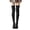 Black, variant on Solid Color Thigh High Socks Japanese Style Over Knee Stockings For Women Beige One Size