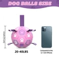 thumbnail image 5 of QDAN Durable Dog Toys Soccer Ball with Nylon Straps Hand Pump for Puppies Medium Large Dogs, Pink & Purple, 6-inch, 5 of 8