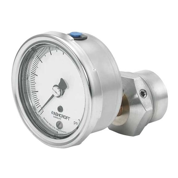 Ashcroft Pressure Gauge,0 to 60 psi,2-1/2In,1/4In 251009AW02B/310SSLXCG60