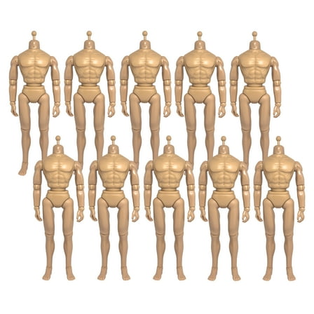 Set of 10 12 Inch 1/6th Scale Super Articulated Type S Male Action Figure Bodies [Flesh]