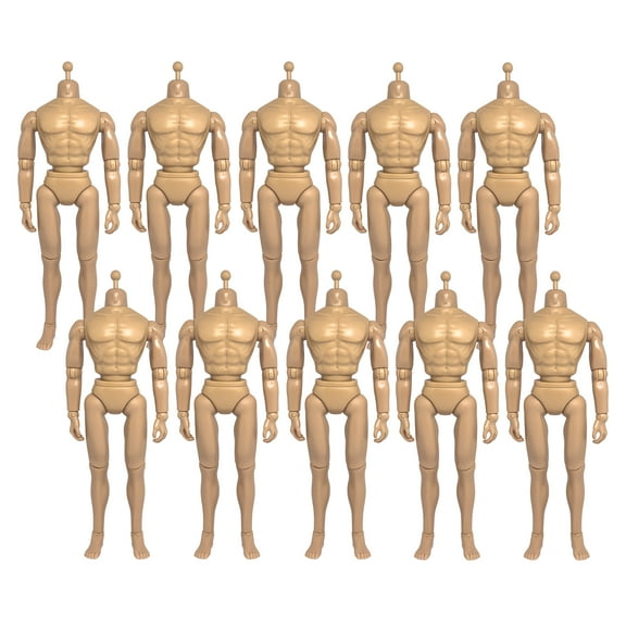 Set of 10 12 Inch 1/6th Scale Super Articulated Type S Male Action Figure Bodies [Flesh]