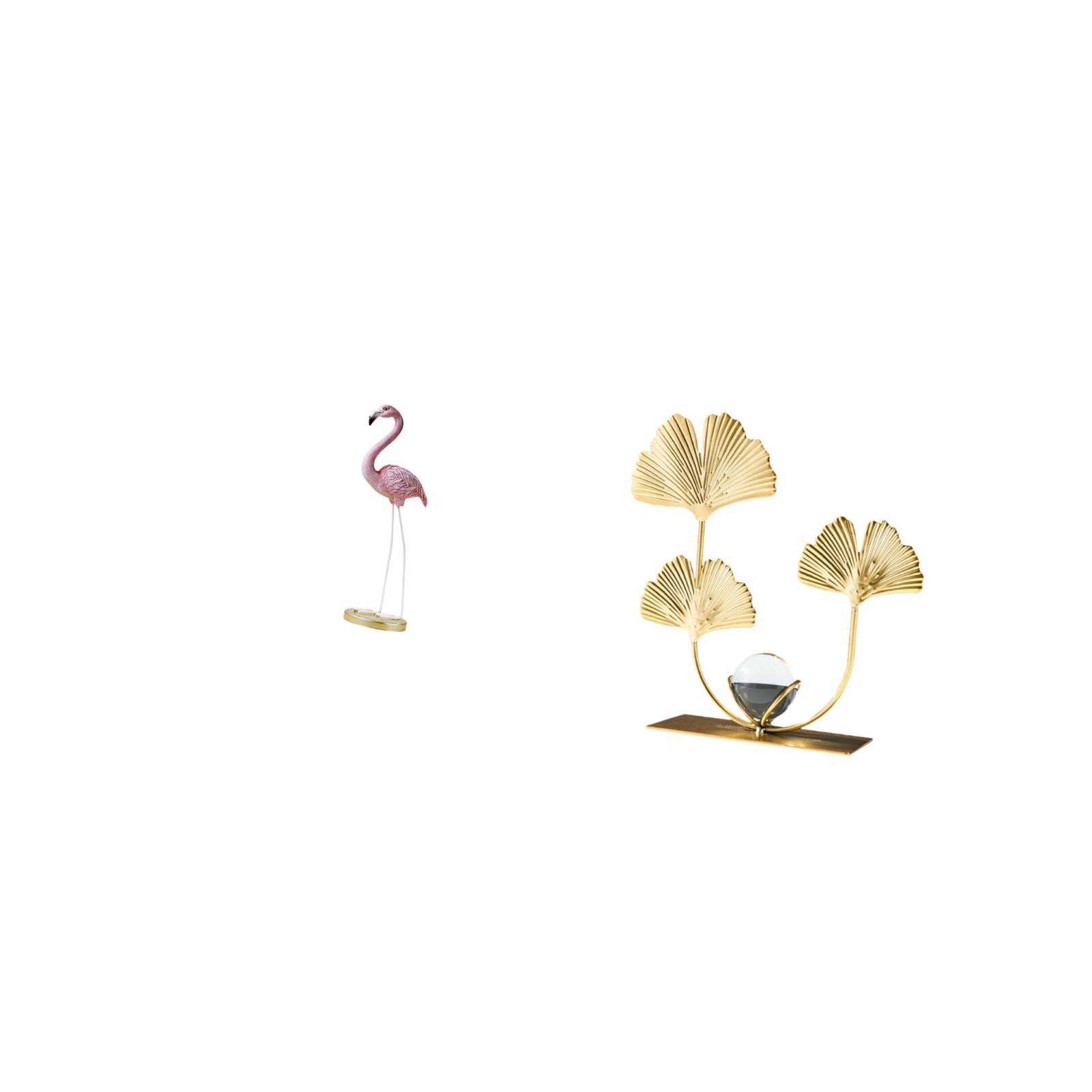 CoudarTitie Flamingo Resin Statue Bird Sculpture Home Decor Fireplace Modern Art Garden Figurine with Metal Stand for Yard Pond Flowerbed Leaves Statue Bookshelf Leaf Sculpture Birthday