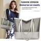 thumbnail image 2 of Bolso de hombro Oxford para mujer, bolso de mano de empalme de PU para mujer a la moda (gris) Likrtyny Para estrenar, 2 of 4