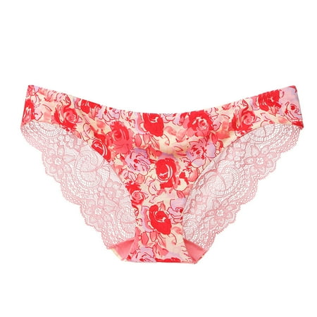 

QWANG 1PC Sexy Women Lace Flowers Low Waist Underwear Panties G-string Lingerie Thongs