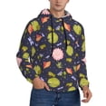 thumbnail image 2 of Naloa Frog And Flowers Men's Casual Hooded Collar Drawstring Hoodies Pullover Sweatshirts Casual Long Sleeve Shirts-Small, 2 of 7