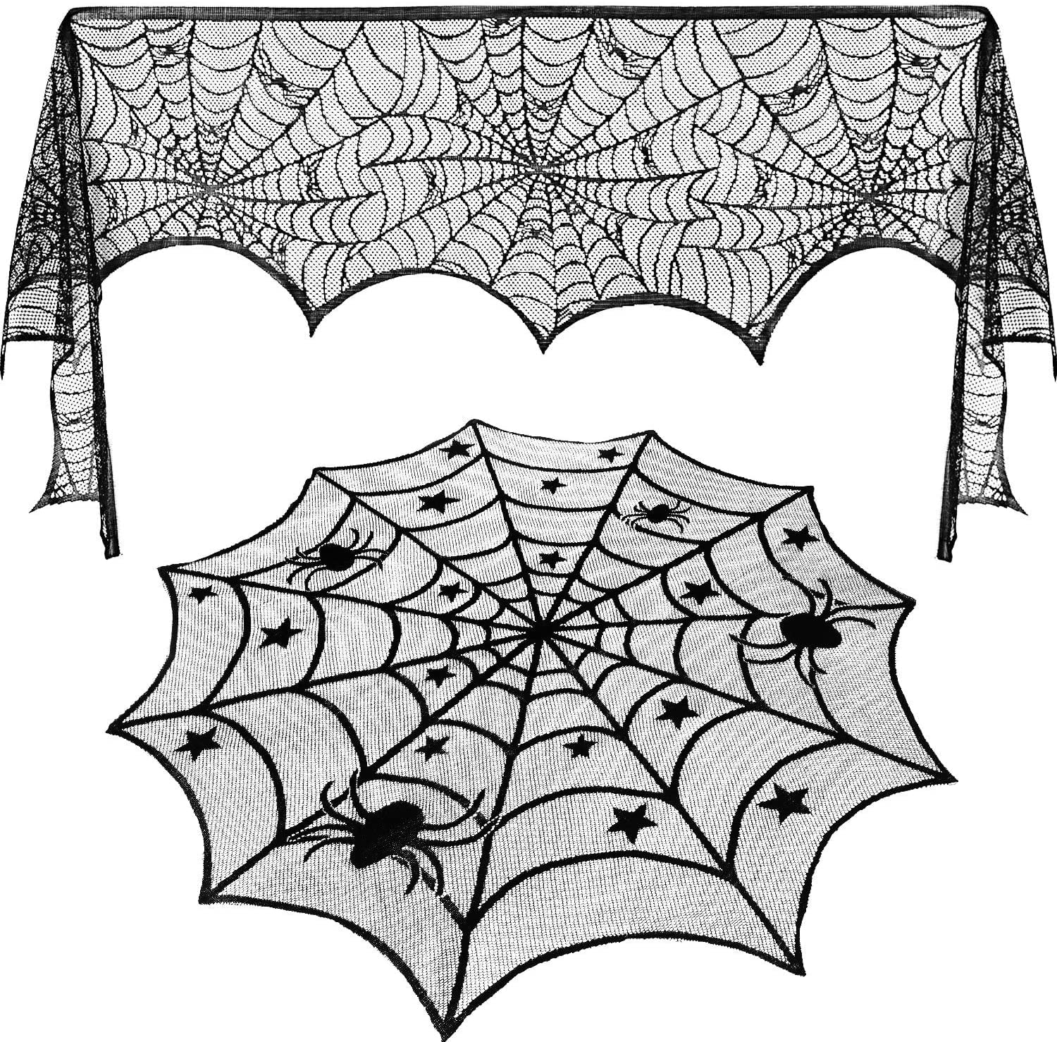 black spider web decoration