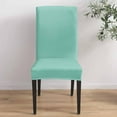 thumbnail image 4 of Chair Covers Mint Green Turquoise Dining Chair Slipcovers Solid Teal Color Stretch Removable Chair Seat Protector Party Decoration Set of 6, 4 of 6