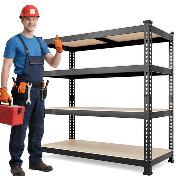 TrumanPick Garage Storage Shelves 4 Tier 36"W×16"D×54"H Metal Heavy Duty Storage Racks and Shelving Unit, Black