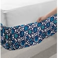 thumbnail image 2 of Blue and White Bed Skirt, Sea Inspired Abstract Composition with Floral Elements and Dots, Elastic Bedskirt Dust Ruffle Wrap Around for Bedding Decor, 4 Sizes, Blue Turquoise White, by Ambesonne, 2 of 2