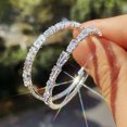thumbnail image 1 of Visland 2 Pair Hoop Earrings Round Jewelry Sparkling Exaggerated Dangle Earrings for Prom, 1 of 8