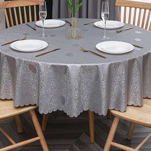 Nappe Ronde en Jacquard, Nappe en Microfibre Imperméable, Nappe pour l'Extérieur et l'Intérieur