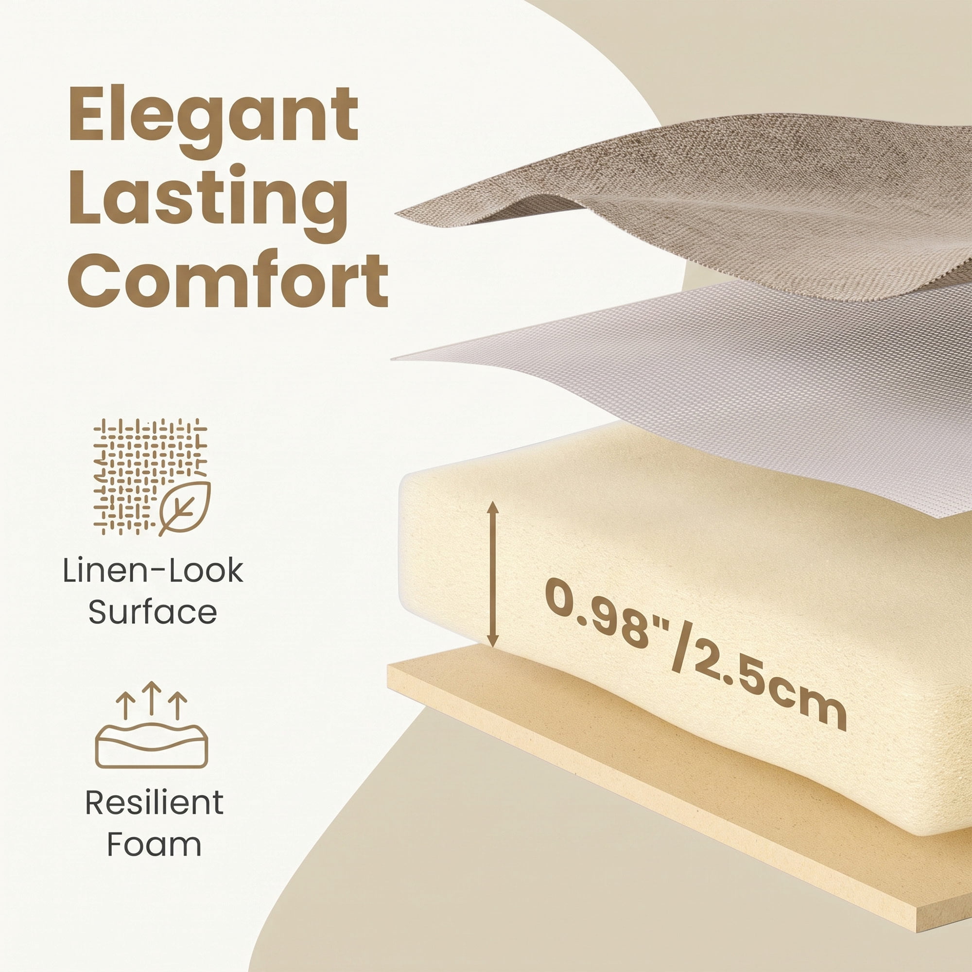 Ledrem Camel Brown Foldable Storage Ottoman Bench with 660lb Capacity