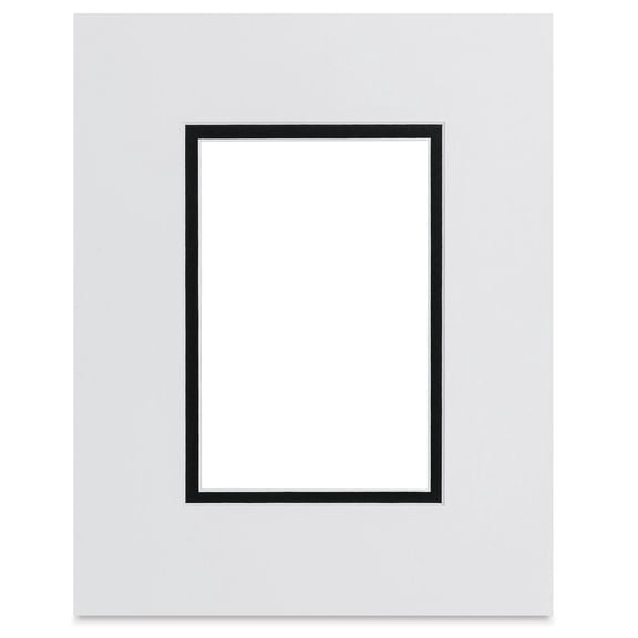 Blick Double Mat - Smooth White/Smooth Black, 8" x 10" (3-3/4" x 5-3/4" opening)