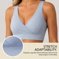 thumbnail image 4 of Lumistal Bras for Women No Underwire V Neck Sports Bra Wide Removable Padded Yoga Bra Medium Support Seamless Workout Bra Dancewear Bras for Women S, 4 of 7
