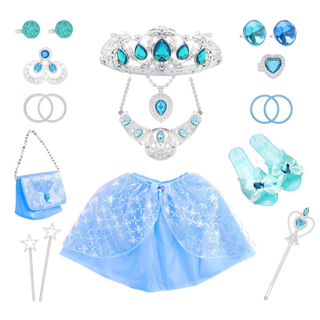 21 Pack Princess Pretend Jewelry Toy,Girl’s Jewelry Dress Up Play Set