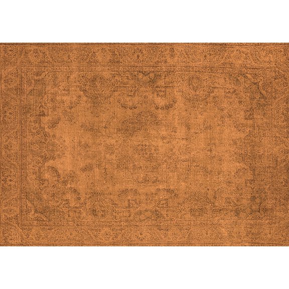Ahgly Company Indoor Rectangle Oriental Orange Industrial Area Rugs, 4' x 6'
