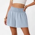 thumbnail image 5 of FengLS Women's Casual Shorts Smocked Elastic Waistband Summer Fashion Dressy Shorts Comfy Loose Fit Trendy Shorts with Side Pockets Lounge Everyday Wear, 5 of 7