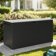 thumbnail image 2 of Deck Box for Outdoor, Seizeen 90Gal Storage Box with Wheels for Pool Accessories, Patio Outdoor Storage Furniture for Garden, Waterproof, Black, 2 of 8