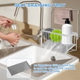 thumbnail image 2 of Qenwkxz Sink Caddy Organizer Stainless Steel Sponge Holder with Drain Tray Kitchen Sponge Sink Rack with Removable Rag Holder and Dividers Rustproof Sink Caddy Holder, 2 of 10