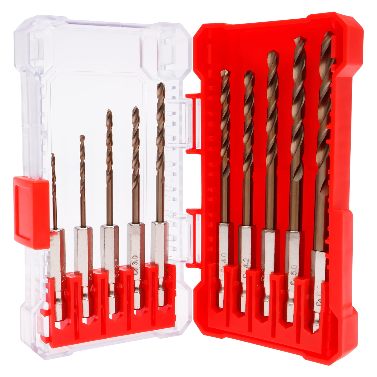 Tooluxe 10171L 13-Piece Titanium Coated Drill Bit Set with Quick