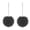 Black, variant on Faux Fur Fluffy Pom Pom Chain Drop Earrings, Dangling Style