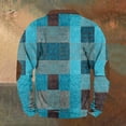 thumbnail image 5 of Men's Retro Plaid Print Zip Up Sweatshirt, Casual Long Sleeve Cardigan Style Fleece Jacket, Vintage Streetwear for Christmas, Fall Winter, Daily Layering Piece,Cyan,XL, 5 of 6