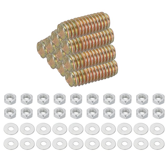 Unique Bargains M4 Carbon Steel Fully Threaded Rods, 25 Set 20mm/0.8" L Threaded Studs, Colored Zinc Tone