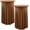 Brown, variant on 4pk White Cocktail Table Cloth Round 32×43in-High Top Highboy Bar Cocktail Tablecloths-Wrinkle Free Stretchy Fitted Spandex Table Covers with Ruffle Desk Skirt for Wedding Banquet Party Tables