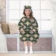 thumbnail image 7 of FORMRS Wearable Blanket Hoodie with Sleeves for Kids Cozy Flannel Sweatshirt, Pink Geometric Flowers, 7 of 7
