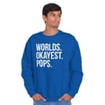 thumbnail image 4 of Worlds Okayest Pops Grandfather Men's Big & Tall Crewneck Sweatshirt Brisco Brands 3X, 4 of 5