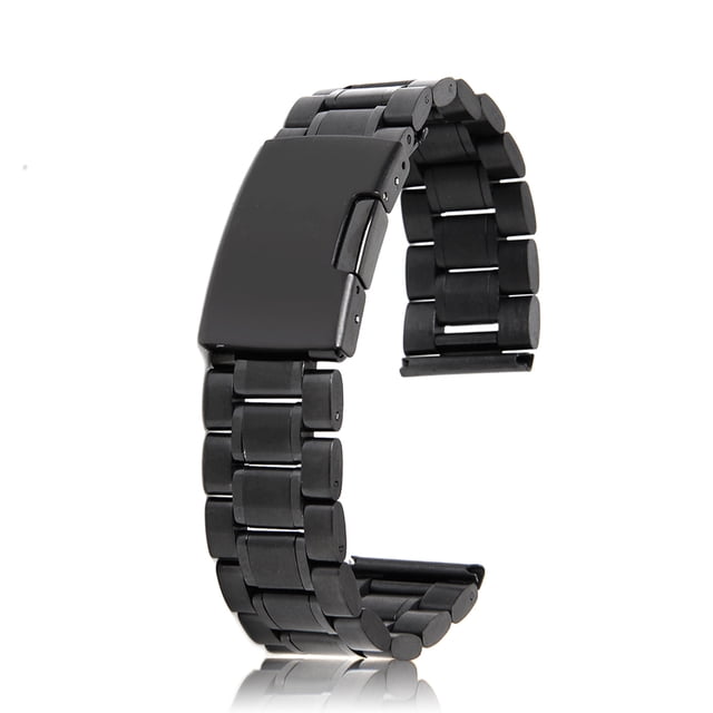 Eslabones De Acero Inoxidable Sólido Negro Correa De Reloj De Banda Extremo Hebilla De Despliegue 20mm Fernando ver banda