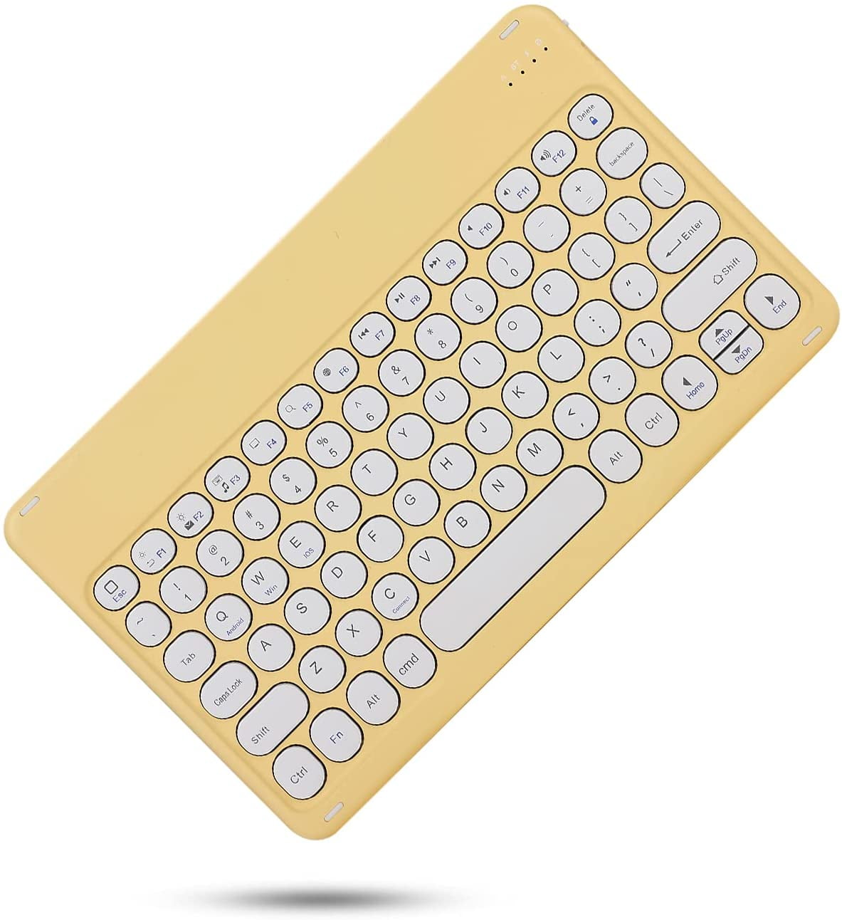iPad 6 iPad 5 Air 2 Pro 9.7 inch Keyboard Case Cute Round Key Color Keyboard Wireless Detachable BT Keyboard Cover with Pencil Holder for iPad 6th 5th Generation (iPad5/iPad6/Air/Air2/Pro9.7,Yellow)