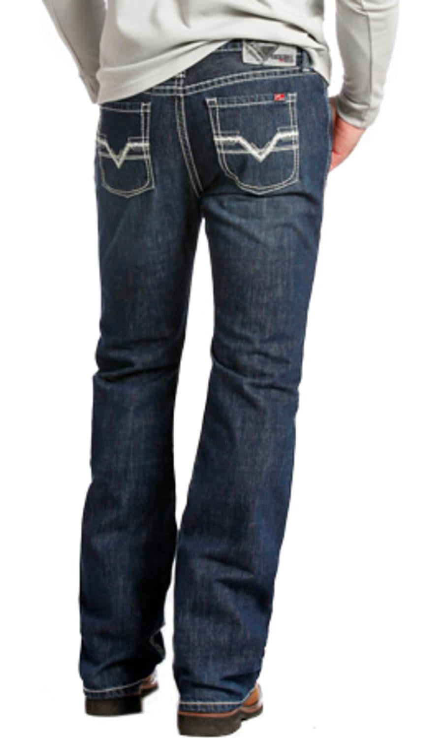 Rock & Roll Cowboy Mens and Pistol Flame Resistant Jeans Straight Leg Blue 42W x 30L