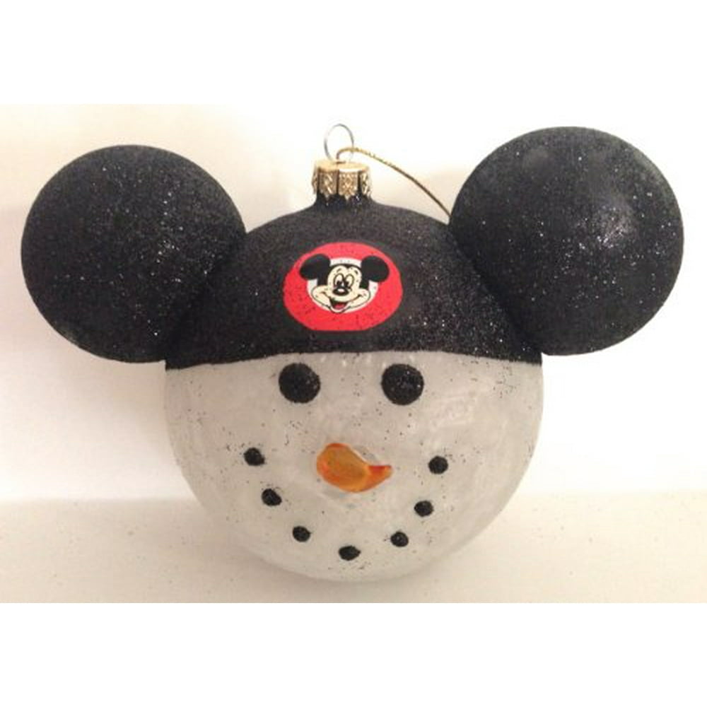 Disney Parks Snowman with Ears Hat Christmas Holiday Ornament NEW