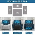thumbnail image 5 of SCRAWLGOD Butterfly Print Blue Recliner Chair Covers 4 Pieces Reclining Slipcovers with Pocket Non Slip Stretch Recliner Couch Slipcovers for Home 1 Seat Recliner Sofa Cover for Pets, 5 of 7