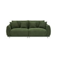 thumbnail image 4 of 86" Modern Sofa Couch, Comfy Deep Seat Teddy Cloud Sofa, Upholstered 3-Seater Boucle Couch, Oversized Loveseat for Living Room, Bedroom, Office, Apartment, Green, 4 of 9