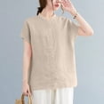 thumbnail image 4 of ZANZEA Women Short Sleeved O-Neck Blouse Solid Color Shirts Tops, 4 of 6