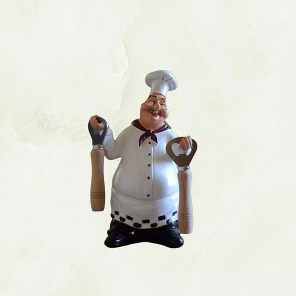 FRCOLOR Assorted Color Creative Chef Resin Ornament for Kitchen Decoration and Desktop Sculpture 8.5x5.5x3.5 inches