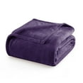 thumbnail image 2 of Imperial Rooms Fleece Bed Blanket, 310 GSM Microfiber, Lightweight, Warm, Soft, Machine Washable, Purple, Queen, 2 of 14