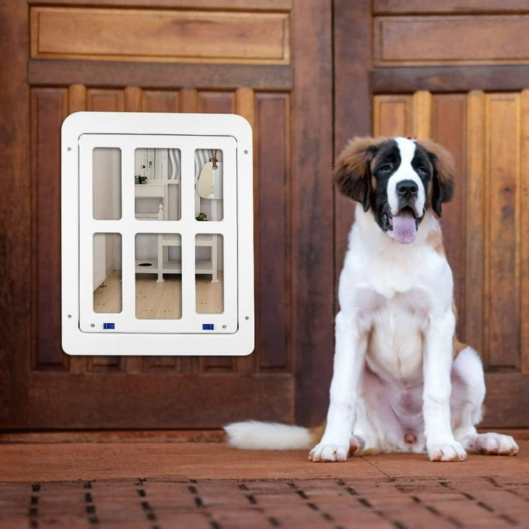 Bomutovy Dog Door for Screen Door Pet Screen Door for Small Dog Cat Door with Magnetic Flap Lockable Door Insert for Sliding Door 8.2 x 9.6 Black