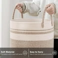 thumbnail image 4 of Large Rope Woven Storage Basket, Foldable Laundry and Clothes Organizer with Handles, Durable Cotton Basket for Blankets, Toys and Home Organization in Living Room and Bedroom, 4 of 4