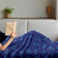 thumbnail image 3 of Navy Blue Soft Flannel Fleece Throw Blanket, Geometrical Mosaic Square Patterned Colorful Abstract Art Design, Cozy Plush for Indoor and Outdoor Use, 50" x 60", Blue Orange and Yellow, by Ambesonne, 3 of 5
