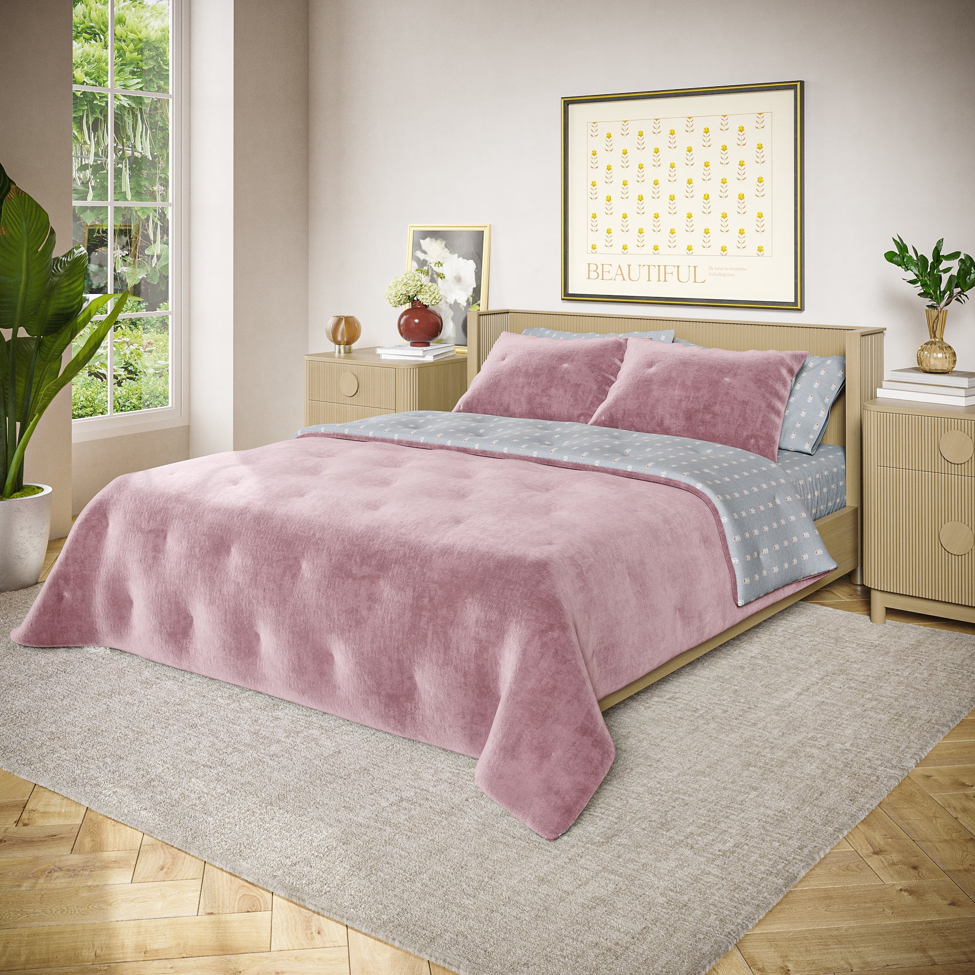 Beautiful The Bedding Collection By Drew Barrymore Velvet Quilts, King - Reversible