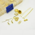 thumbnail image 2 of 1Box Golden Jewelry Findings 10g Iron Earring Hooks Brass Ball Head Pin Iron Jump Rings Brass Eye Pin Alloy Spacer Beads and 15g Alloy Bead Caps DIY, 2 of 3