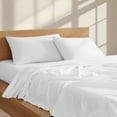 thumbnail image 6 of Color Sense 100% Cotton Queen Arctic White Flannel Sheet Set, Double Brushed and Extra Warm 4-Piece Set, 6 of 9