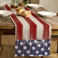 thumbnail image 3 of 4th of July Table Runner Memorial Day Independence Day Stripe Stars Patriotic America Table Decoration Home Kitchen Dining Indoor Holiday Farmhouse Decor, 3 of 6