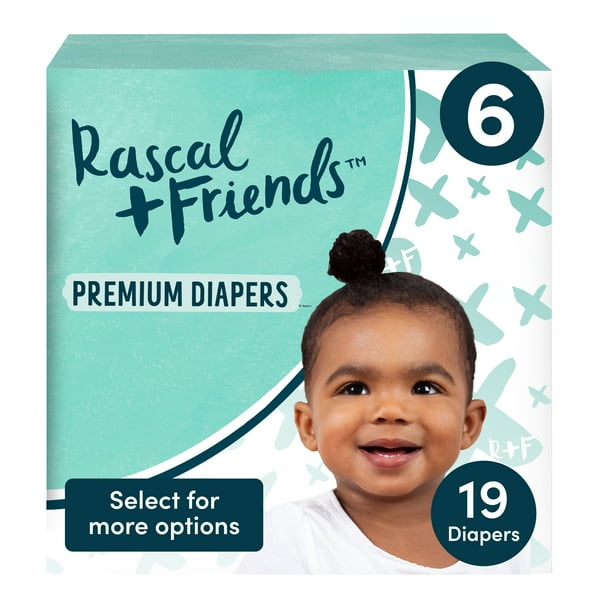 Rascal + Friends Premium Diapers Size 6, 19 Count (Select for More