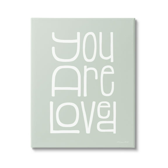 Stupell You Are Loved Casual Phrase Inspirational Painting Gallery Wrapped Canvas Print Wall Art