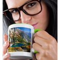 thumbnail image 2 of 3drose, Usa, Washington. Doubtful Lake and the Stehekin Valley from Sahale Arm, 15oz Two-tone Green Mug, 2 of 6