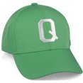 thumbnail image 2 of Daxton Performance Cool Tech Baseball Hat - Green Cap, Silver Logo Letter Q, 2 of 3